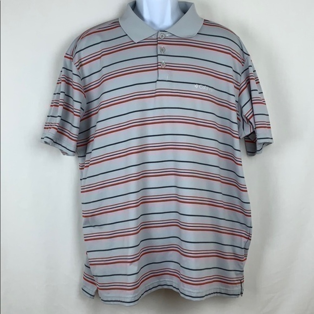 Columbia shirt striped gray red black size XL